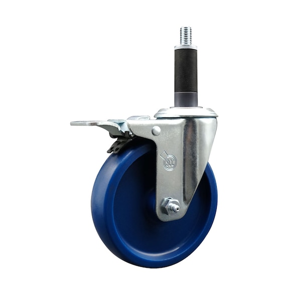 5'' SS Solid Poly Swivel 1'' Expanding Stem Caster Total Lock Brake